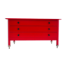 Mid century modern red chest of drawers