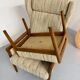 Vintage Casala wingback armchair with ottoman, 1970s design