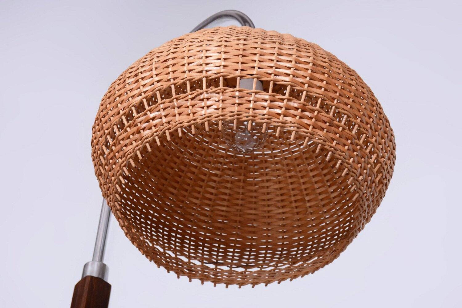 Art Deco Walnut Floor Lamp attributed to J. Halabala for Up Závody, 1930s