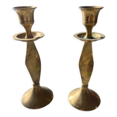 Pair of vintage brass candle holders