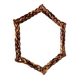 Hexagonal wicker mirror