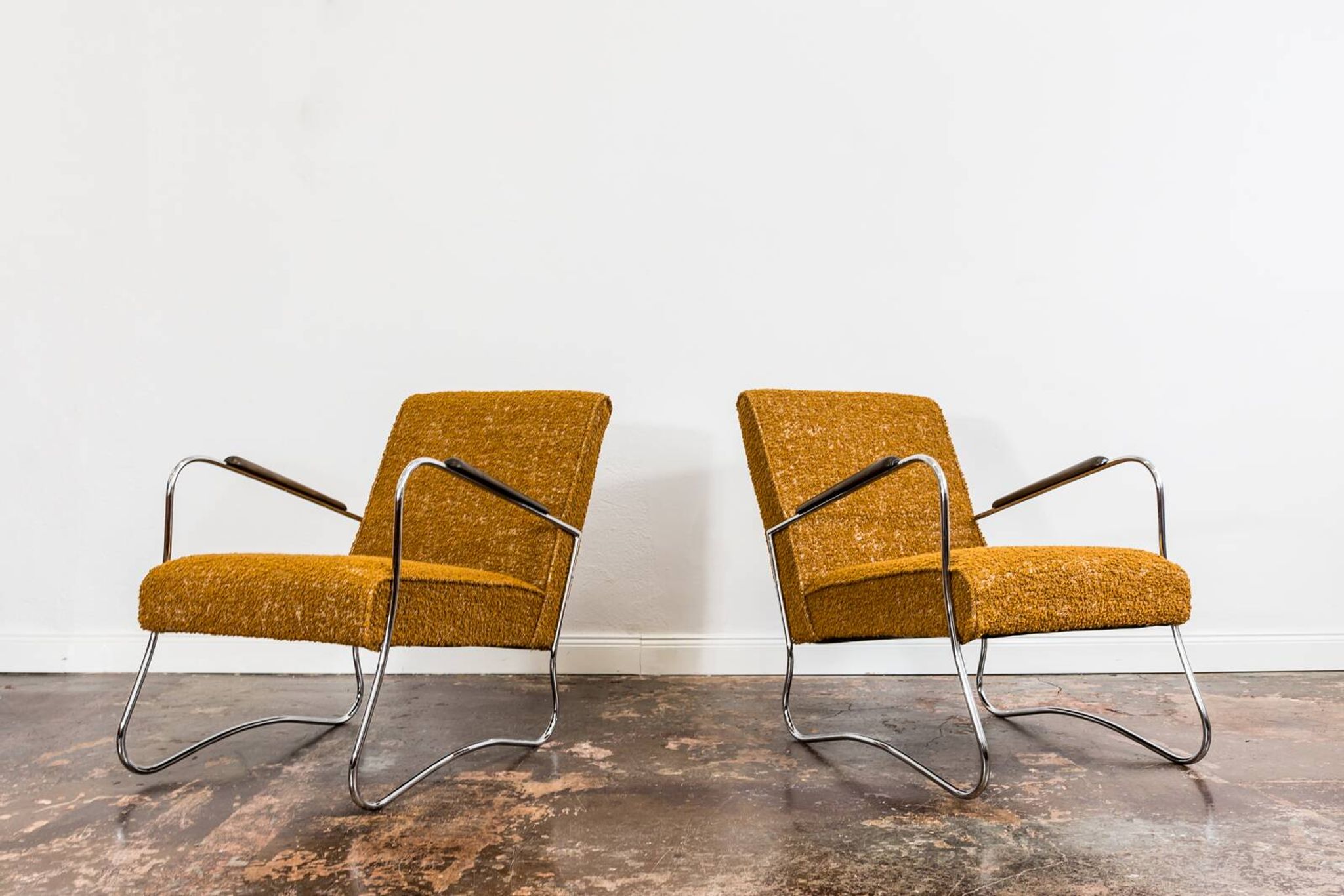 Bauhaus style armchairs, 1950s, Poland, set of 2