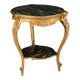 Table basse de salon en faux marbre doré et laqué