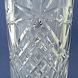 Conical carved crystal vase