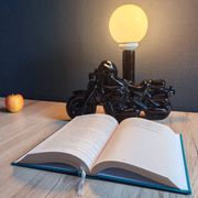 Vintage black ceramic motorcycle table lamp | Harley Davidson style