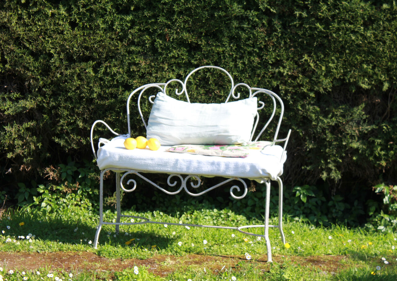 Old wrought iron bench