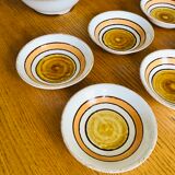 Salad bowl and 6 ceramic cups from Gien