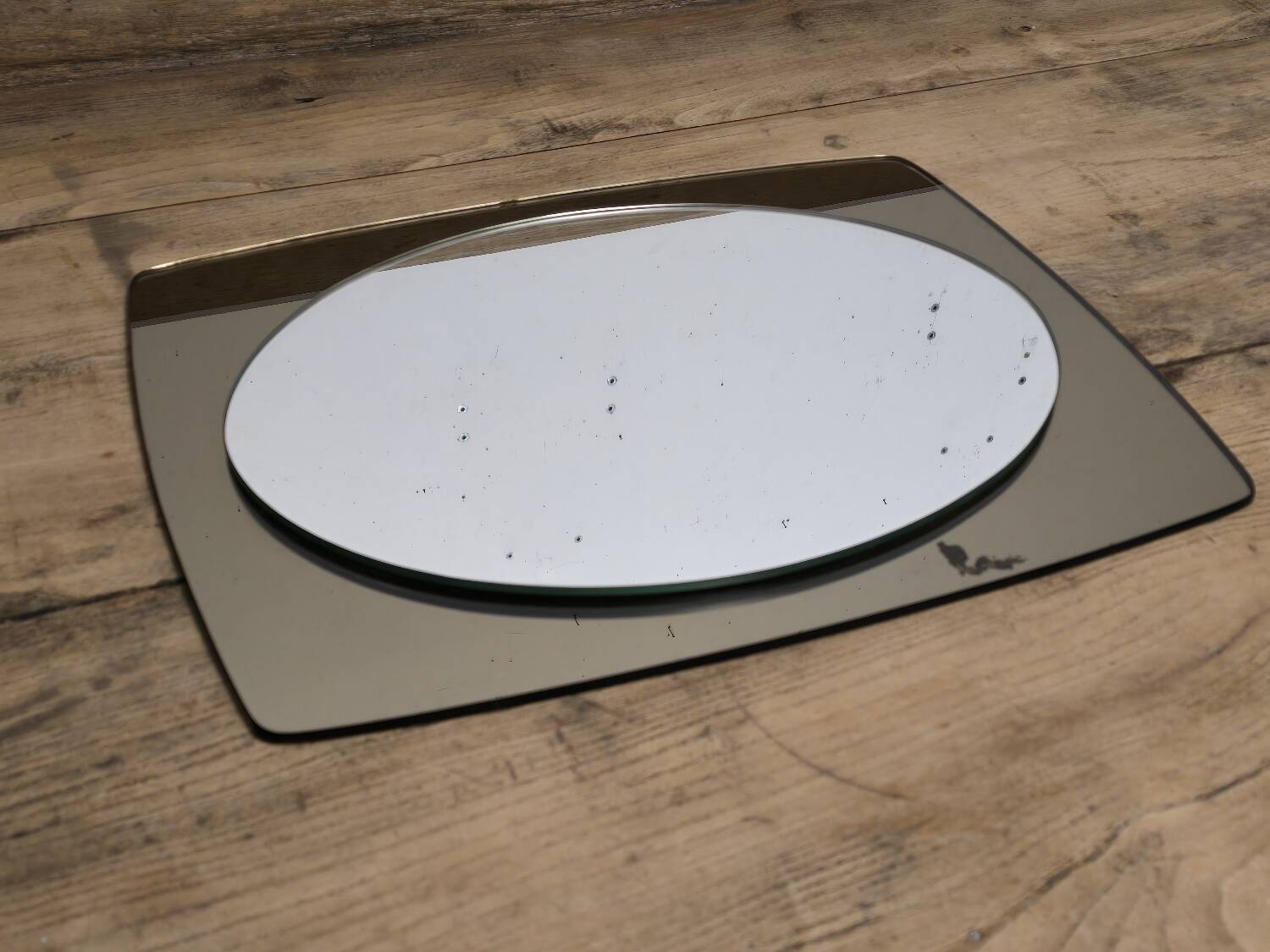 White glass and smoked glass mirror Italy