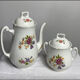 Antique porcelain teapot and sugar bowl