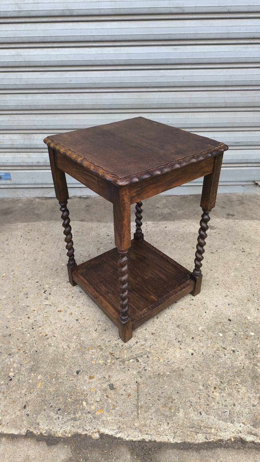 1950s turned wood side table