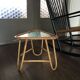Table d'appoint en rotin et verre de Rohé Noordwolde, années 1950
