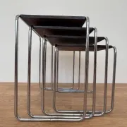 Rare Bauhaus chrome Nesting Tables B9, Marcel Breuer-1940s