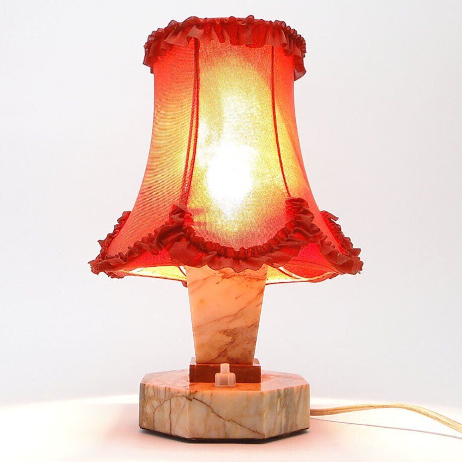 Art Deco stone table lamp, Czechoslovakia, 1930s