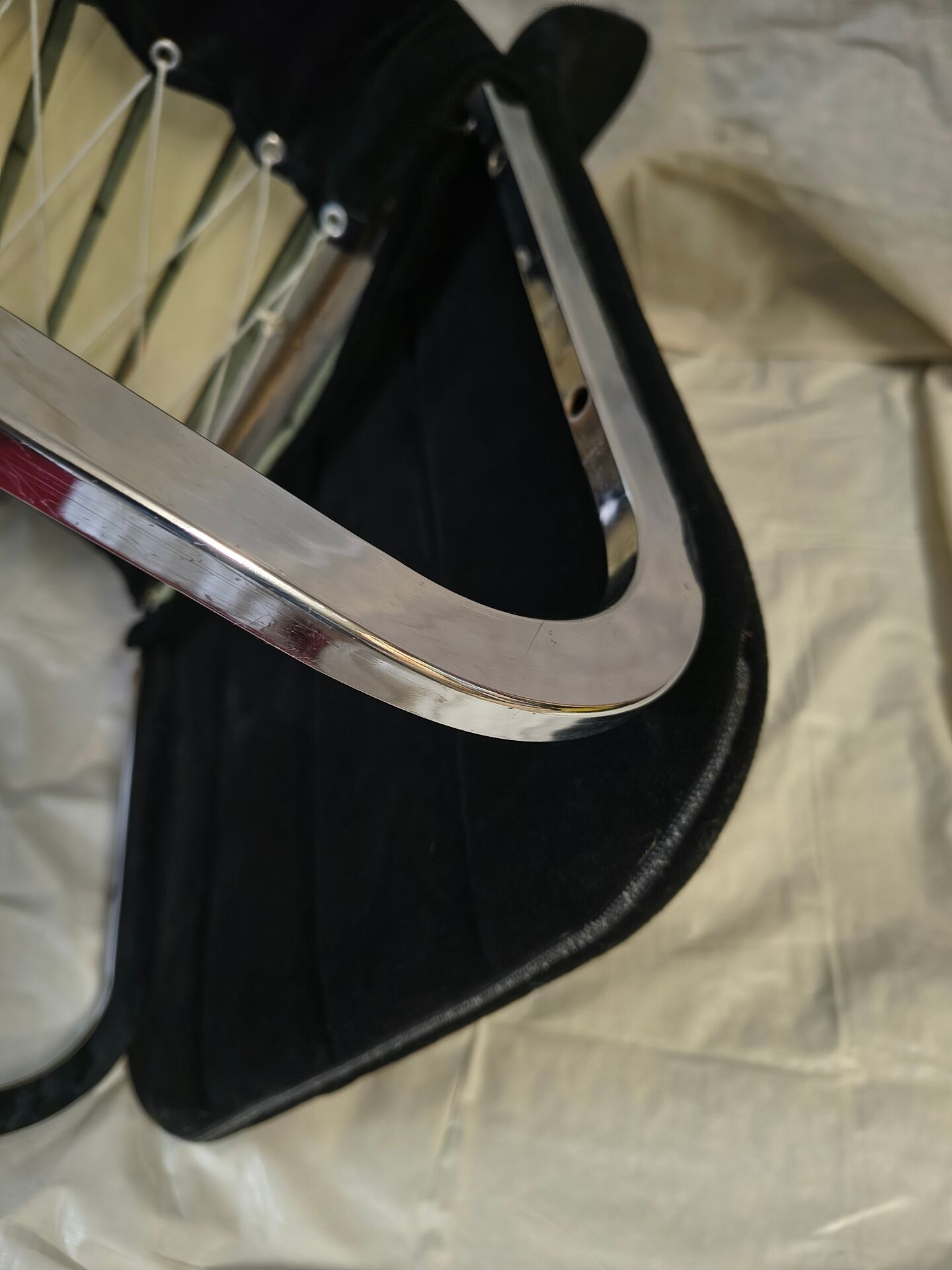 Vintage chrome chairs from the early 1980s.