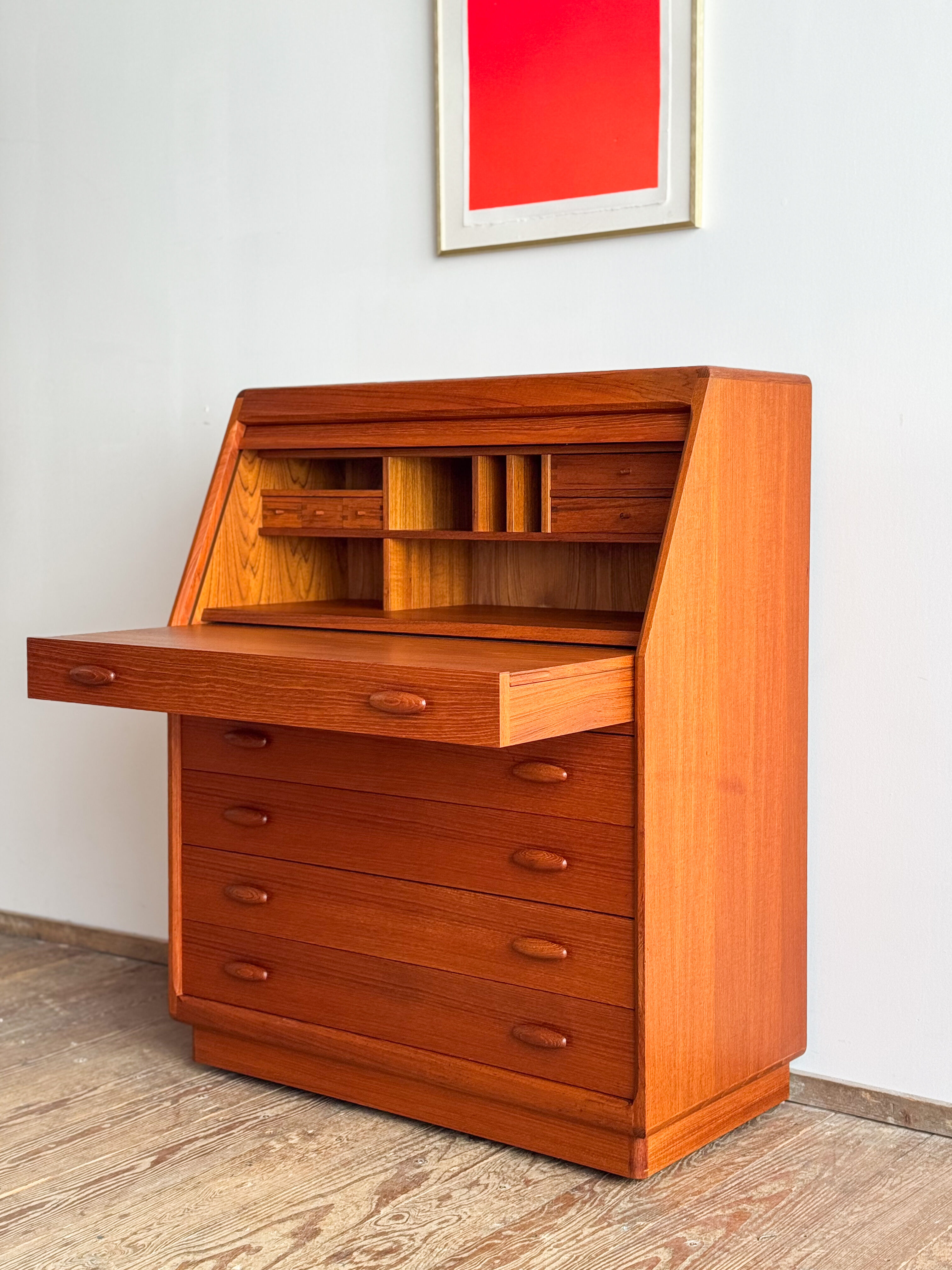 Teak Secretary Dyrlund Denmark Mid Century Desk