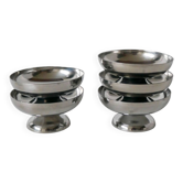 Lot de 5 coupes à glace en inox, 1970