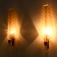 Pair of 24-carat gold flaked glass leaf appliques