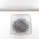 Ceiling lamp / vintage wall lamp - Molded glass - Square shape - 1970