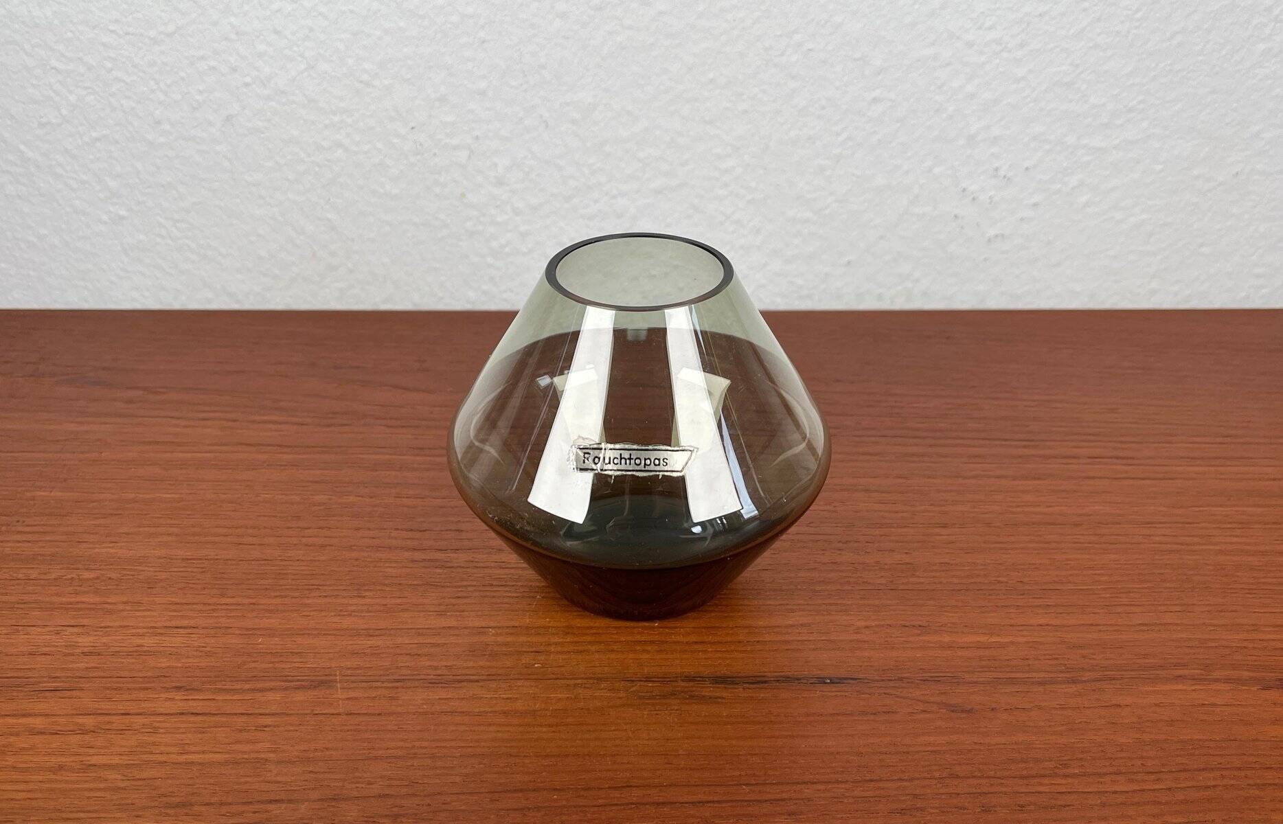 Mid-century German minimalist glass vase Rauchtopas, 1960s