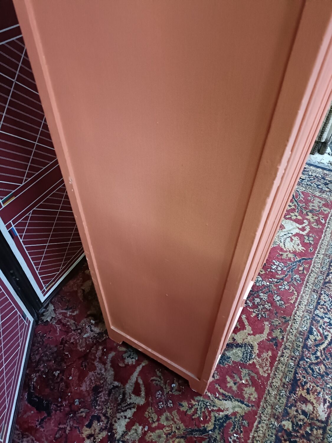 Vintage two-door cabinet with shelves