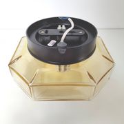 Italian wall lamp Ismos octagonal yellow glass 70s