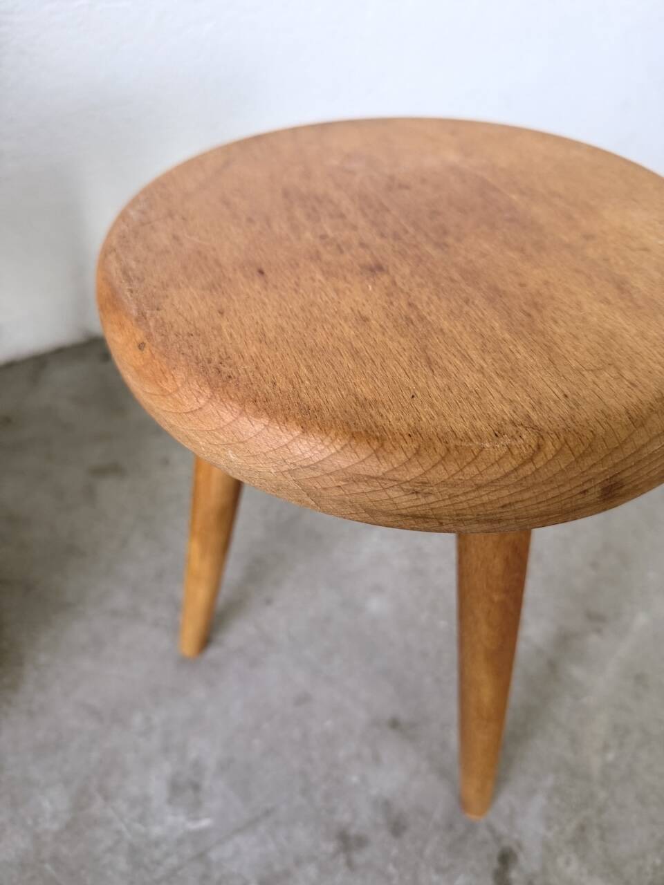 Golden oak tripod stool