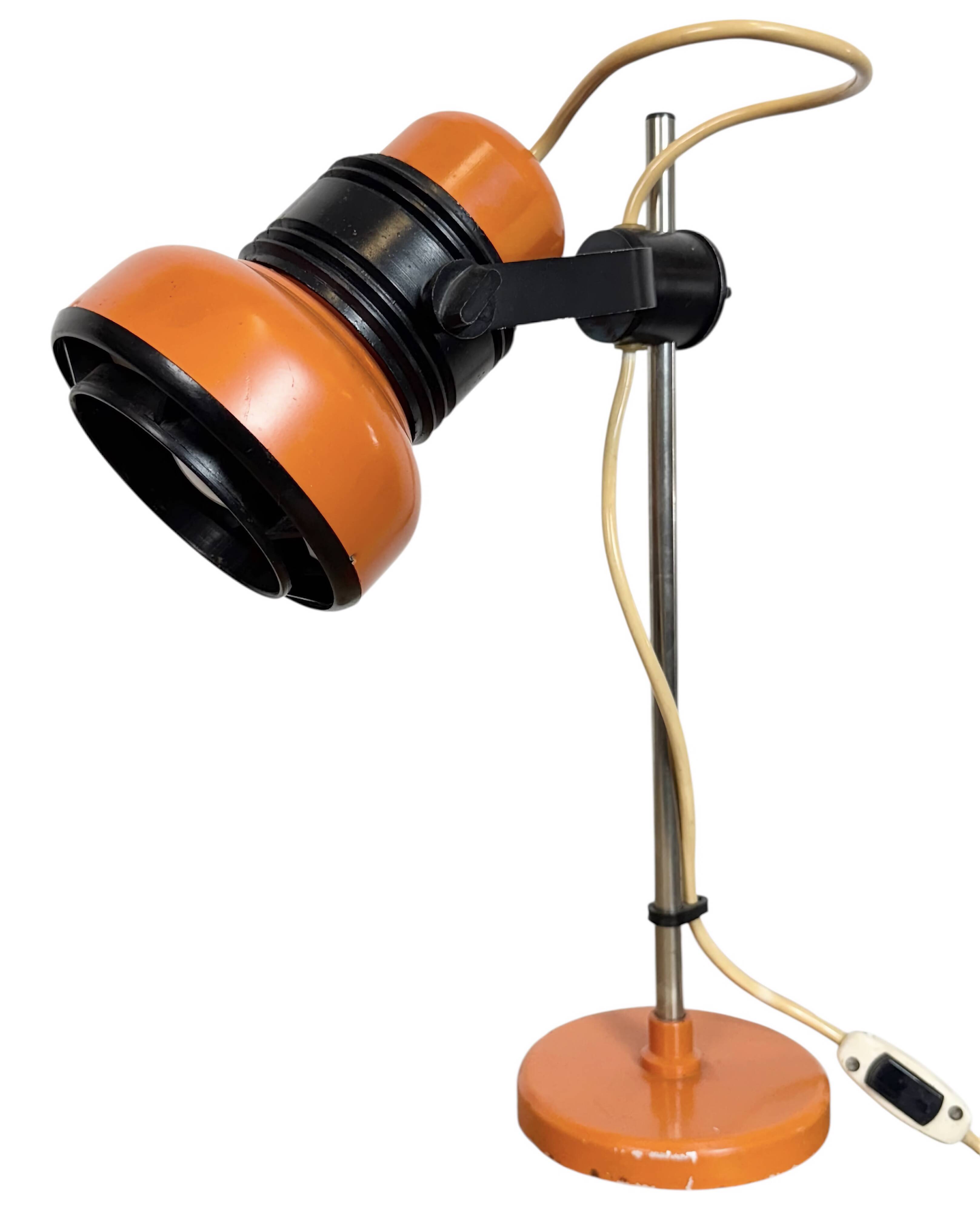 Vintage Orange Table Lamp , 1970s