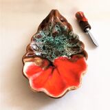 Butter dish with vintage Vallauris serving knife