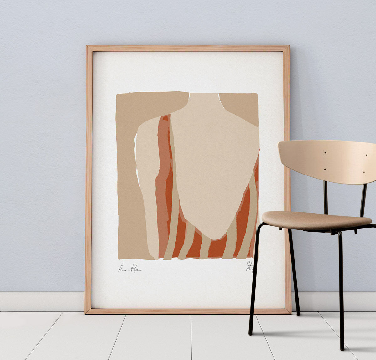 Framed female figure giclee art print 50x70cm