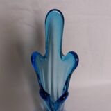 Vase en verre soufflé bleu turquoise