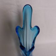 Turquoise blue blown glass vase