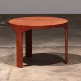 Wooden side table with vintage 70s