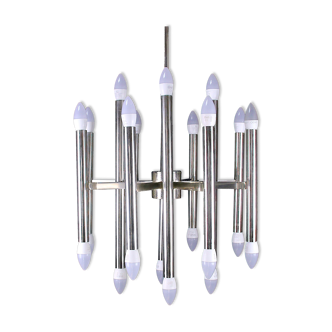 Mid-20th century chrome chandelier, Sciolari distributed by Lightolier
