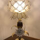 Lampe en laiton, métal et nacre