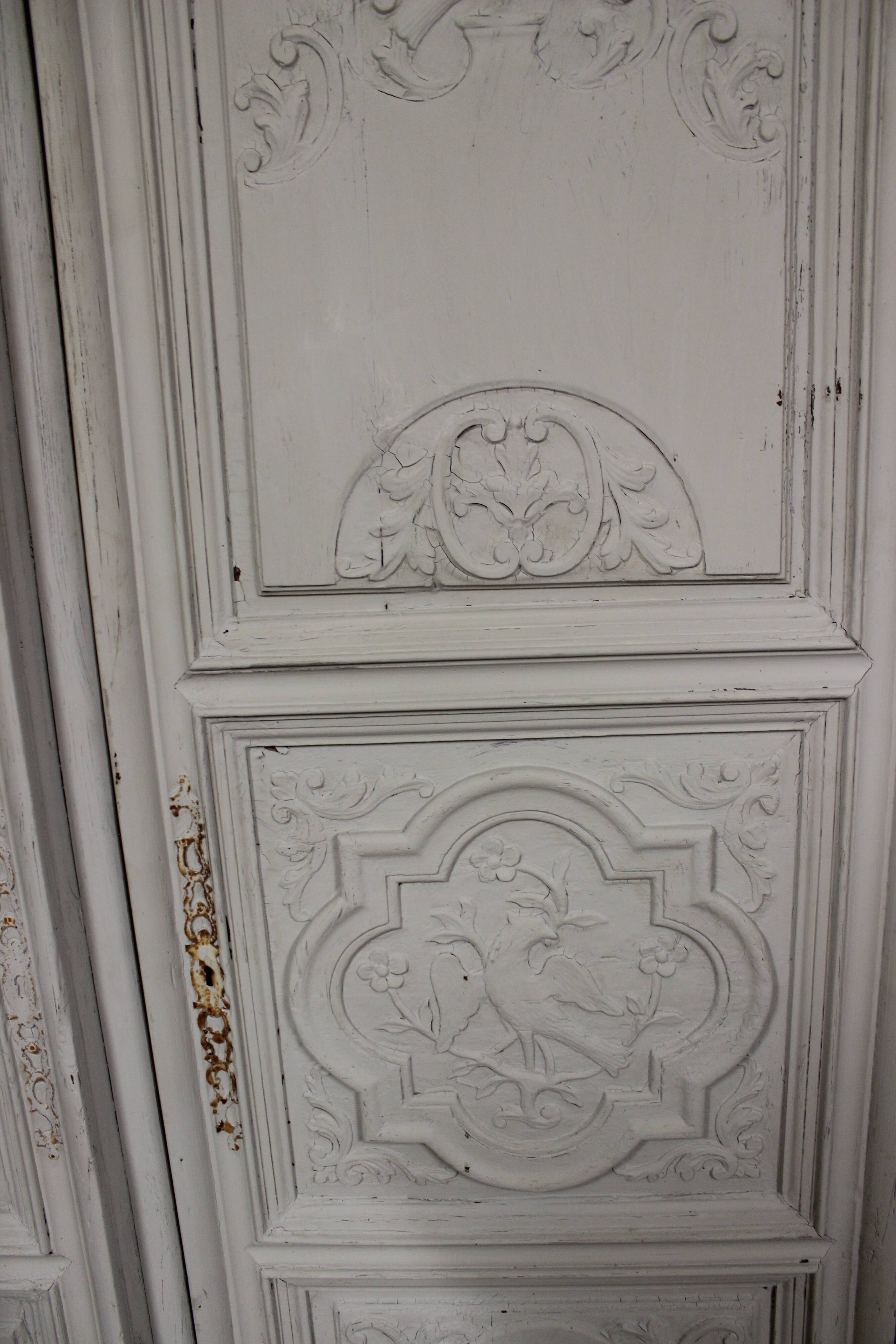 Pair of old wardrobe door, repainted