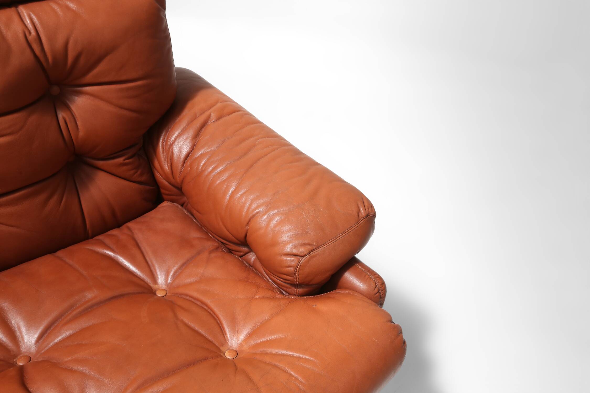 Brown leather armchair Coronado by Tobia Scarpa for B&B Italia, Italy ca. 1960