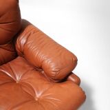Brown leather armchair Coronado by Tobia Scarpa for B&B Italia, Italy ca. 1960