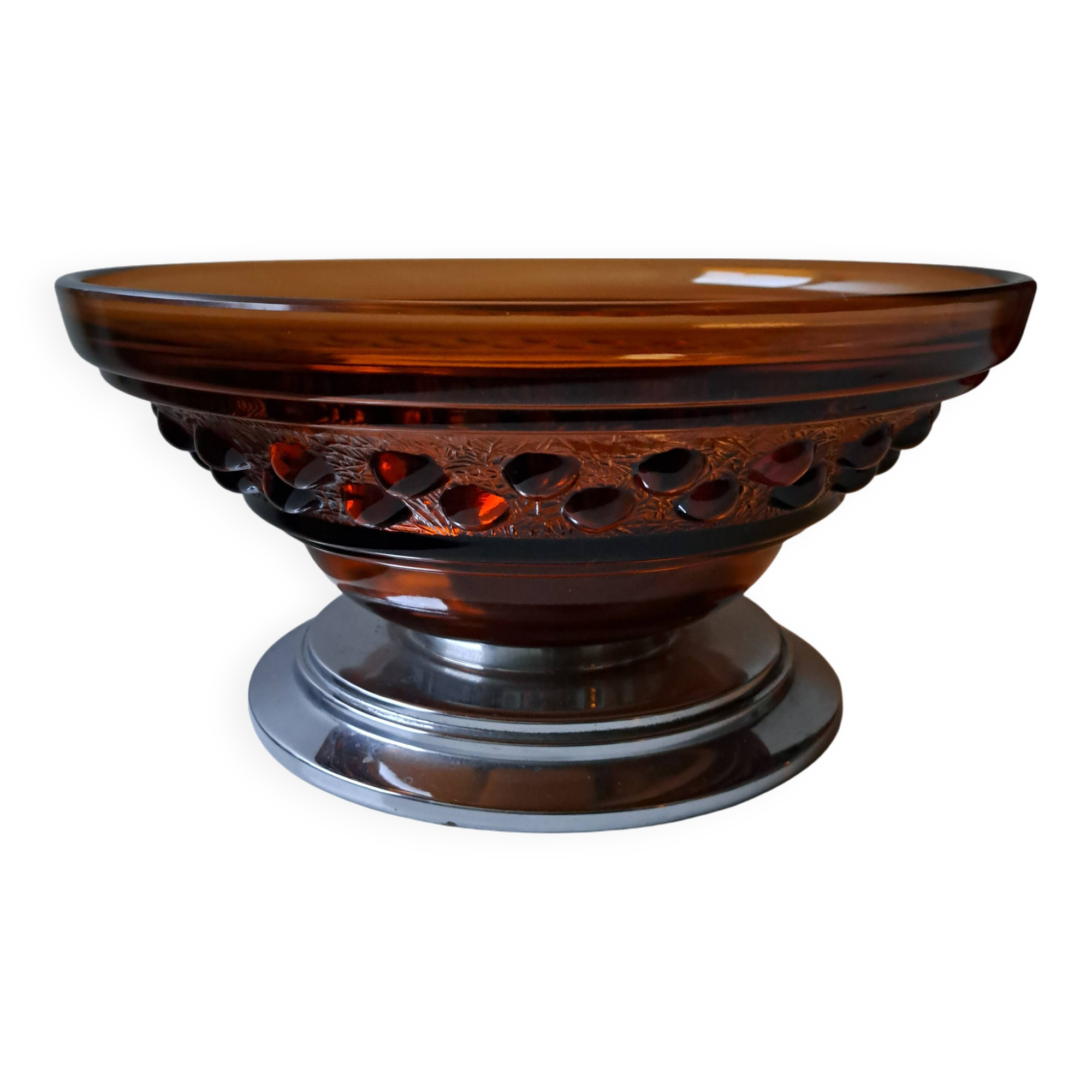 Art Deco molded glass fruit bowl