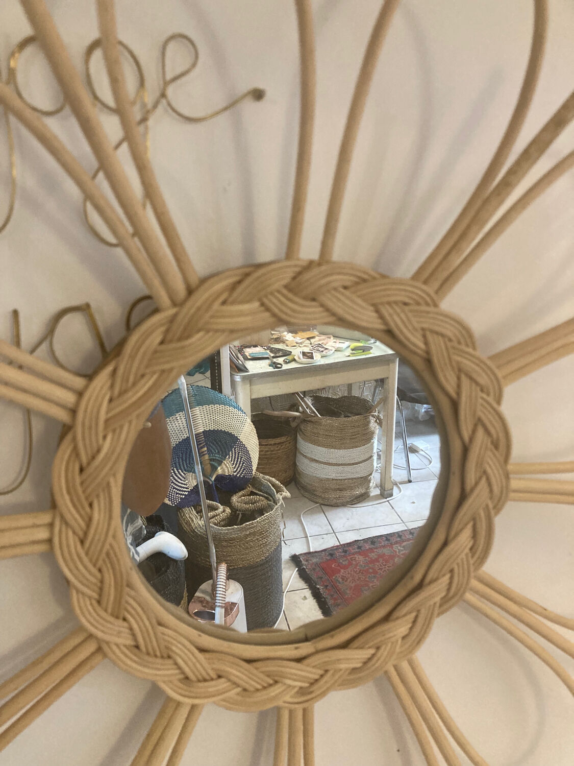 Rattan mirror