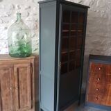 Vintage wooden wardrobe in deep blue