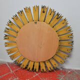 Miroir soleil en bois dorée, mid century, 54cm