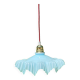 Lustre vintage opaline bleu