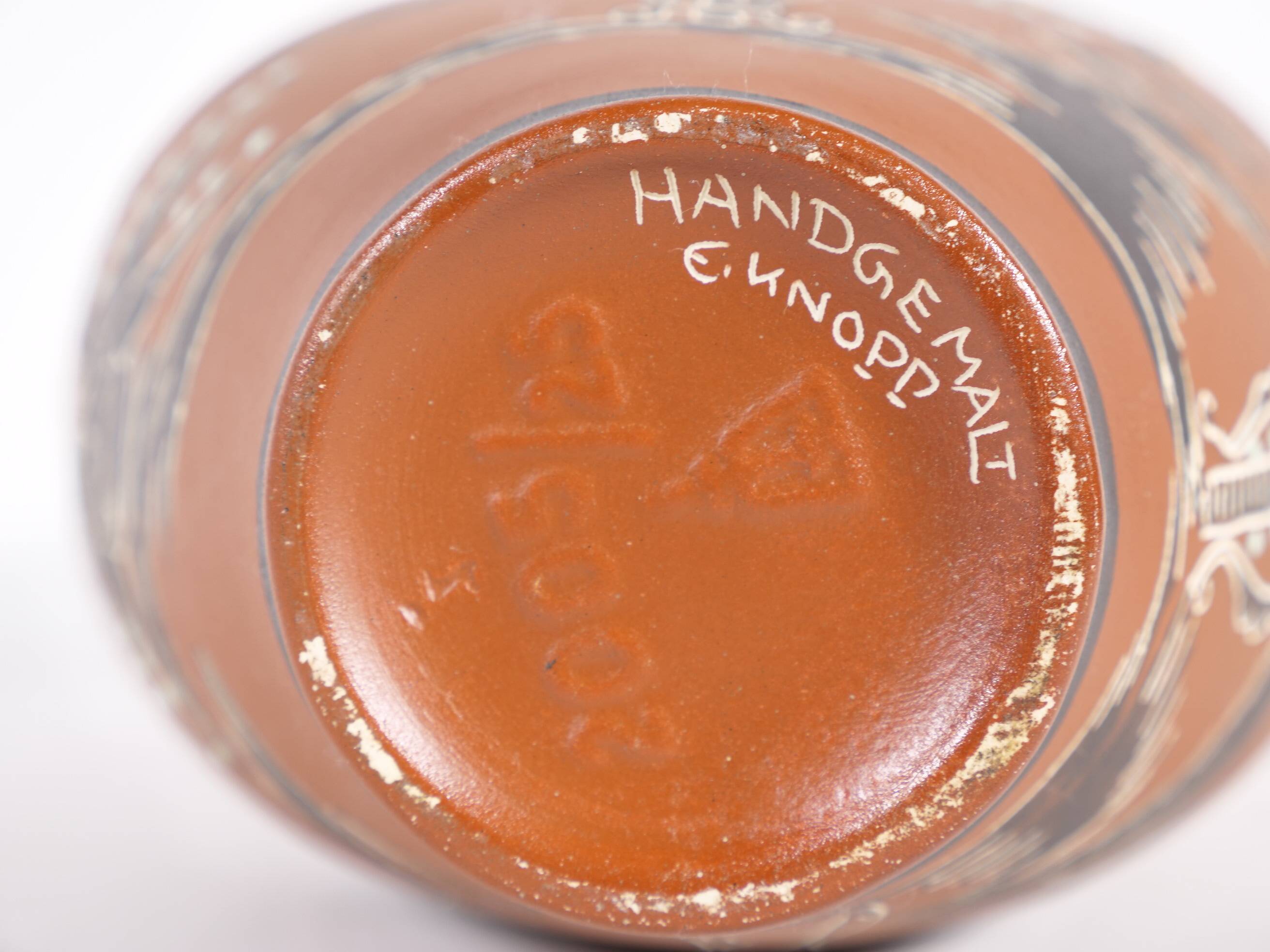 Hand-Painted Mid-Century Ceramic Vase by E. Knopp for Marzi & Remy, 1950s