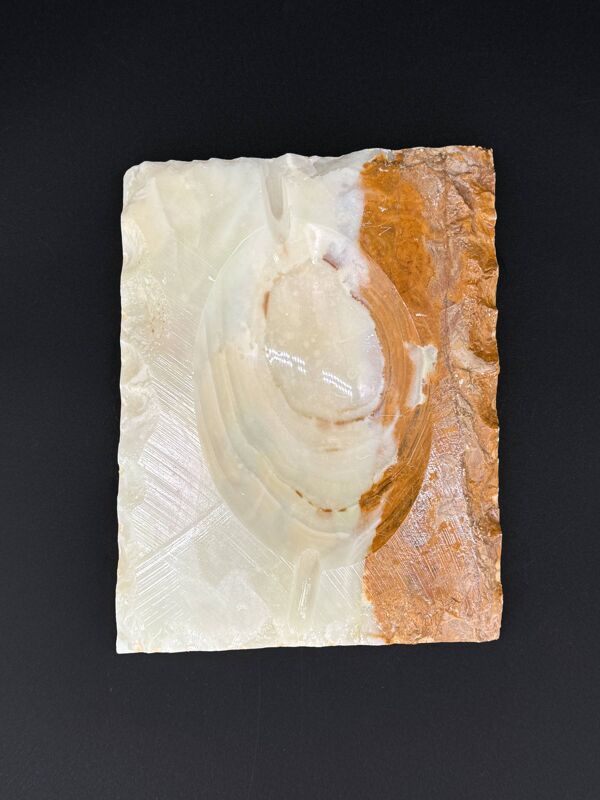 Cendrier vintage en onyx massif - Objet brutaliste, années 60/70