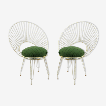 Set of 2 French garden chairs, 1950s
