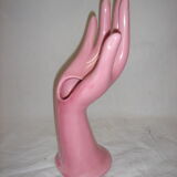 Hand baguier soliflore pink ceramic