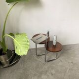 Bauhaus art deco console table in wood and chrome