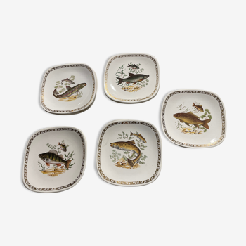 9 assiettes plates service poussin Longchamp