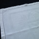 Set of 6 vintage white damask cotton napkins
