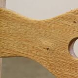 Vintage 1960s brutalist Danish modern oak dining chairs in the style of Henning Kjærnulf